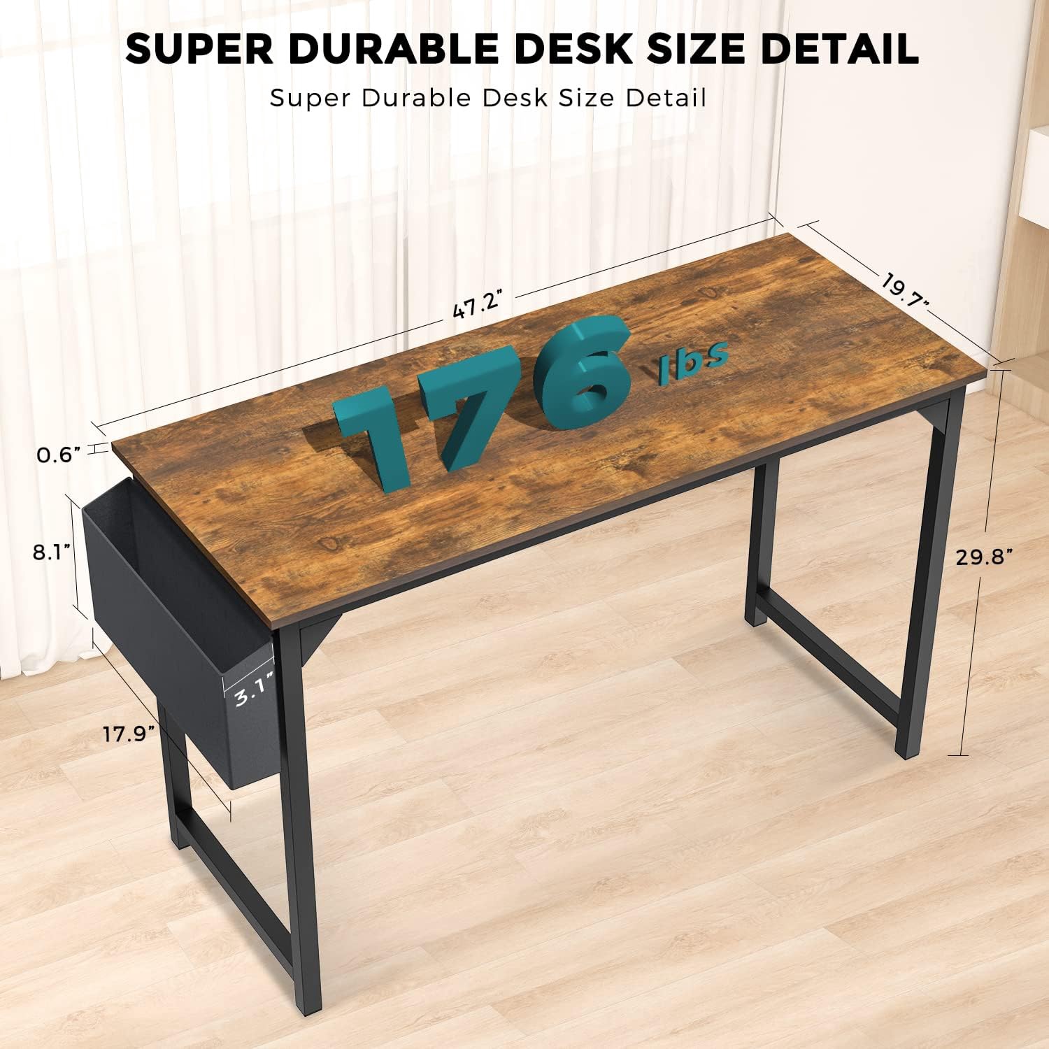 48 Inch Office Computer Desk Modern Simple Style Writing Study Work ...