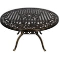 thumbnail image 1 of 48" Outdoor Dining Table Round Patio Table Powder-Coated Cast Aluminum Frame for Garden with Umbrella Hole (Bronze), 1 of 6