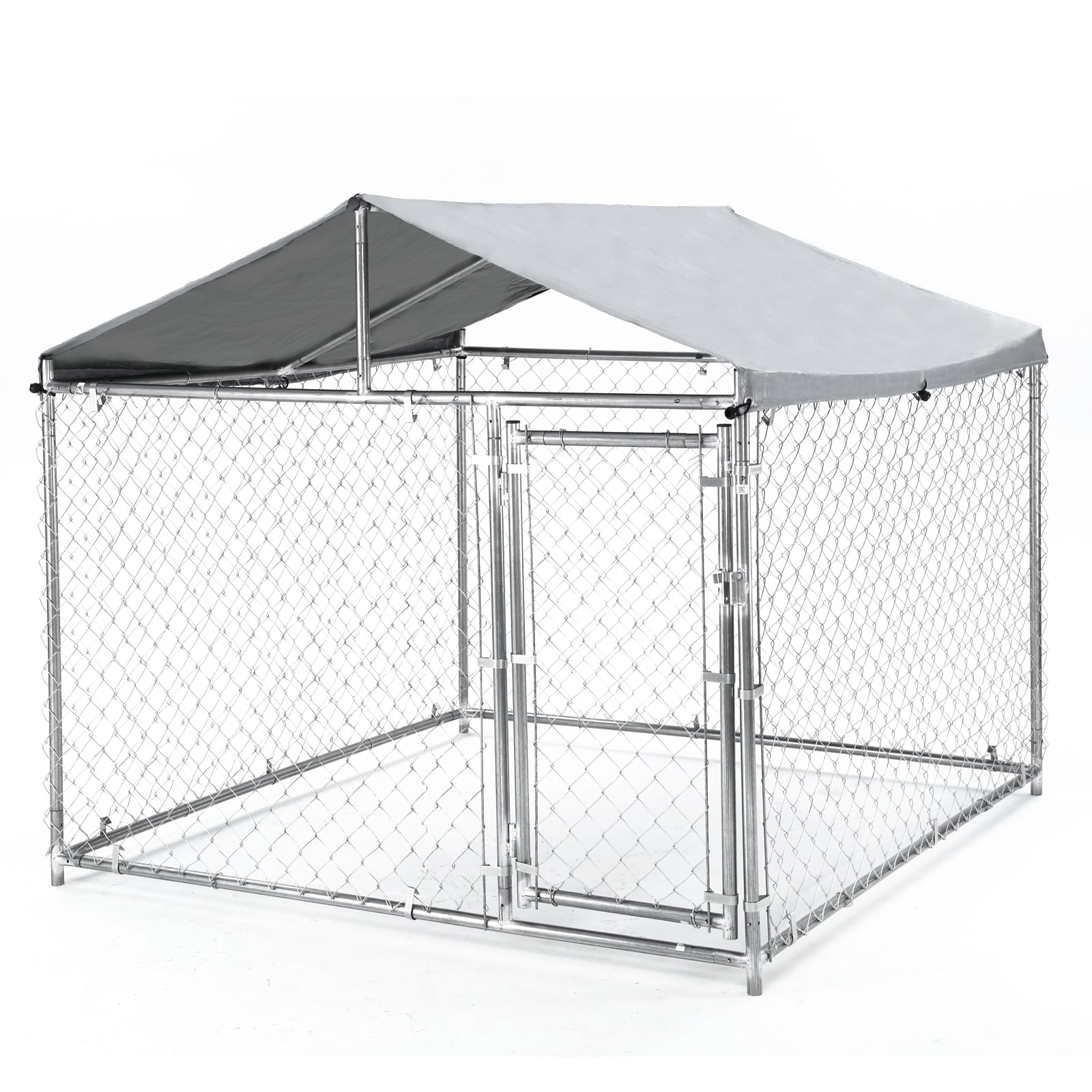 48-Inch Outdoor Dog Crate with Double Doors, Removable Tray and Wheels ... - Backyard Dog Crate Solutions
