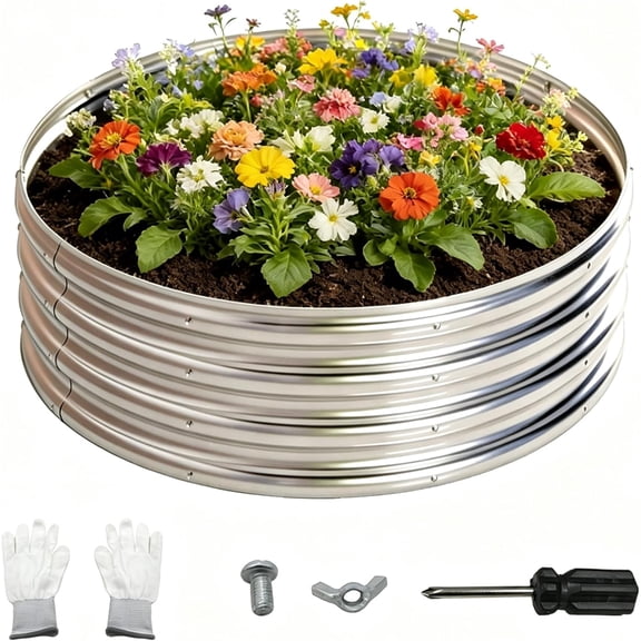48 Inch Outdoor Fire Pit , Round Galvanized Portable Fire Pit for Camping, Metal Steel Bonfire Fire for Outside, Backyard