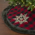 thumbnail image 1 of 48-Inch Red and Black Christmas Tree Skirt with Burlap Snowflake, 1 of 6