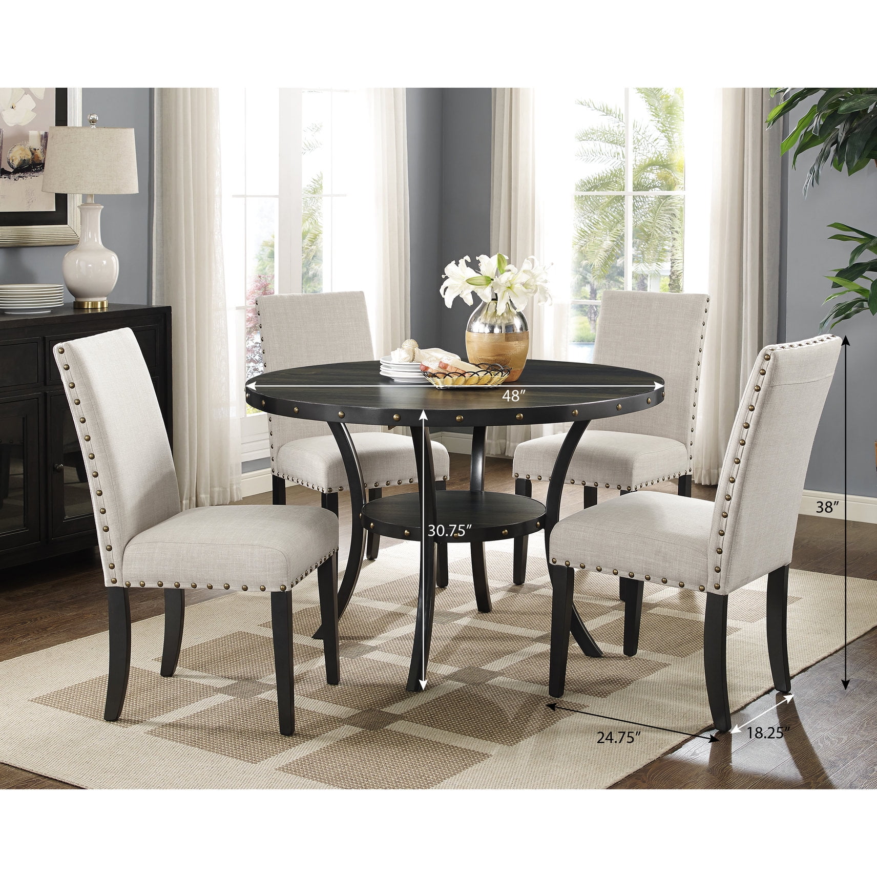 48Inch Round Dining Set with Metal Legs / Suitable for Gatherings in — free download