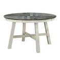 thumbnail image 1 of 48 Inch Round Dining Table, 2 Tone Dark Veneer Top, Crisp White Base- Saltoro Sherpi, 1 of 5