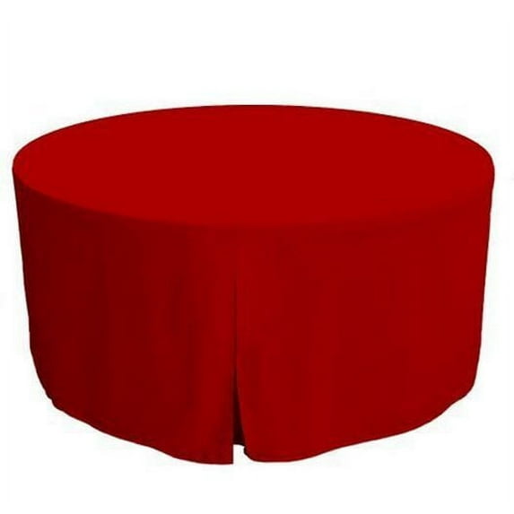 48 Inch Round Polyester Foldable Table Cover Tablecloth Trade show 18 COLOR", (Color: Red)