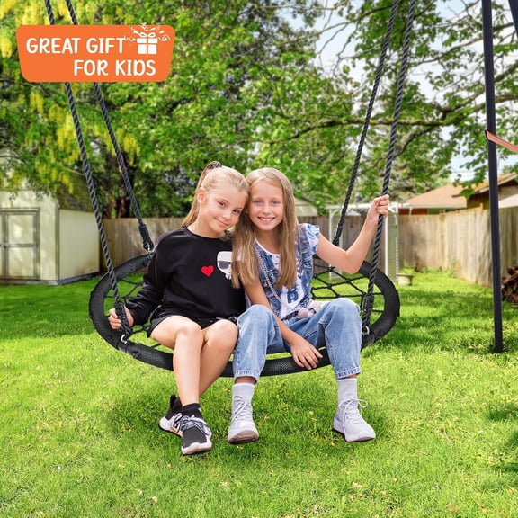 48 Inch Spider Web Tree Swing for Kids and Adults, Steel Frame, 660 lb Capacity, Outdoor Hanging Net with Adjustable Ropes
