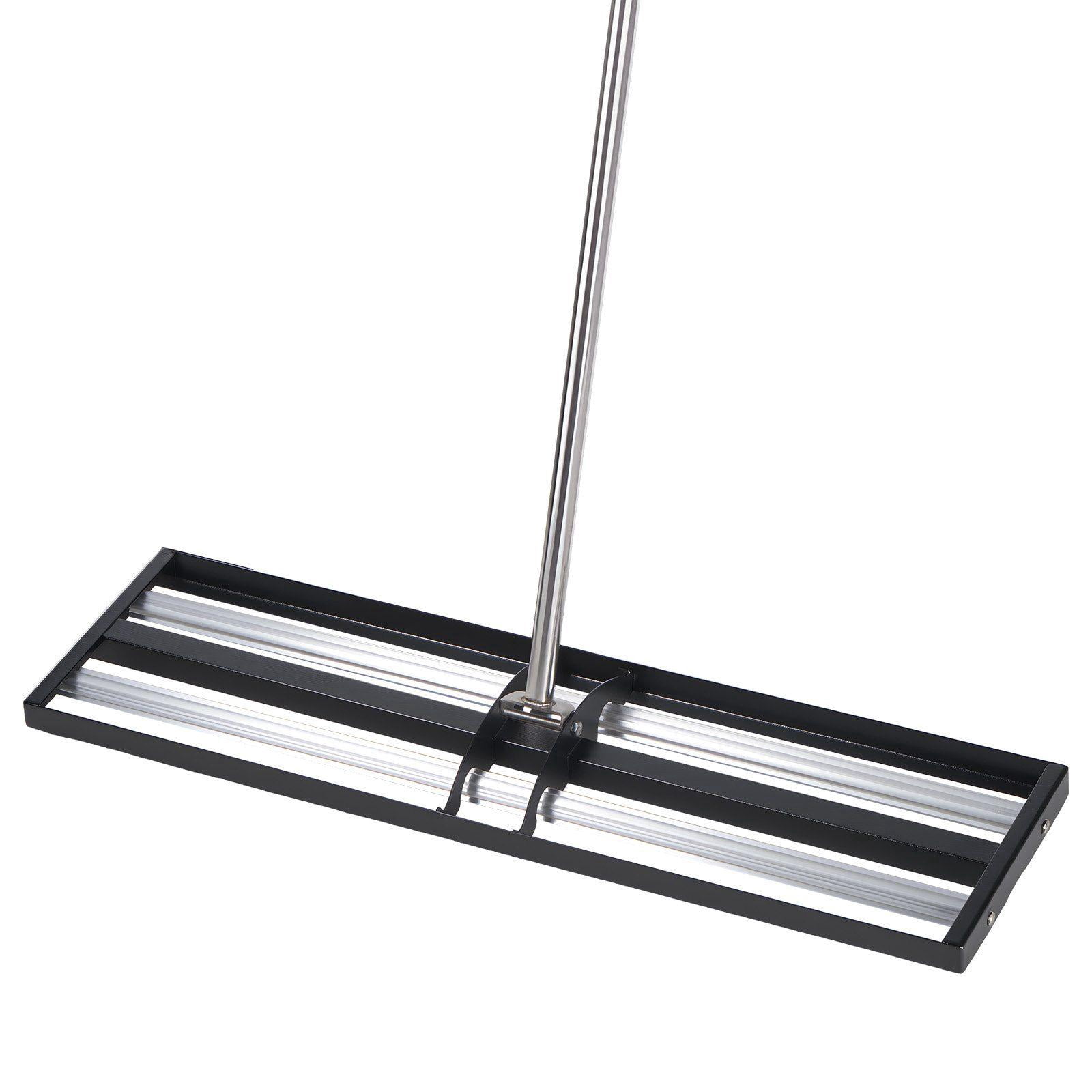 48 Inch Stainless Steel Lawn Leveling Rake with Roller and 83.9 Inch Adjustable Handle Heavy Duty Yard Leveler Tool for Golf Court