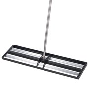 48 Inch Stainless Steel Lawn Leveling Rake with Roller and 83.9 Inch Adjustable Handle Heavy Duty Yard Leveler Tool for Golf Court