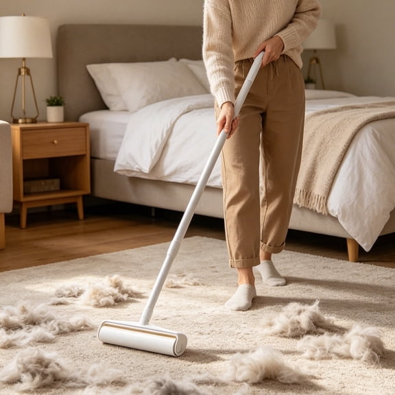 48 Inch Telescopic Lint Roller, Extra Long Handle Pet Hair Remover for Ceiling Wall, Large Adhesive Lint Roller for Furniture Carpet, Retractable Duster for High Places, 48.82×7.48×3.94in