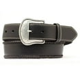 thumbnail image 1 of 48 Inch Top Hand Lace Edge & Round Concho Leather Belt, Dark Brown, 1 of 1