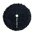 thumbnail image 1 of 48-Inch Velvet Christmas Tree Skirt, Ruffled Holiday Tree Skirt for Christmas Trees, Vintage Style Christmas Tree Base Cover, Soft Tree Skirt for Home & Gift Decorations, 1 of 6