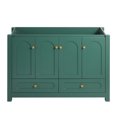 thumbnail image 1 of 48-Inch Wide Green Bathroom Vanity with Ample Storage - 4 Sliding Doors & 2 Drawers Cabinet (Ceramic Basin Not Included), 1 of 6
