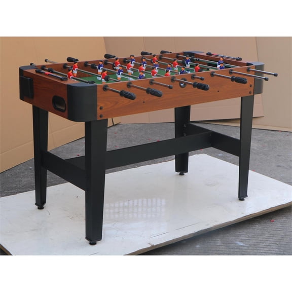48 Inch Wooden Style Foosball Table MDF Steel Construction Family Interactive Soccer Game Table for Adults Kids Home Dining Room