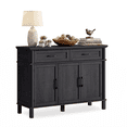 thumbnail image 1 of ROGALIS 48 Inches Buffet Cabinet with Storage, Farmhouse Sideboard Buffet with Adjustable Shelves, Black, 1 of 7