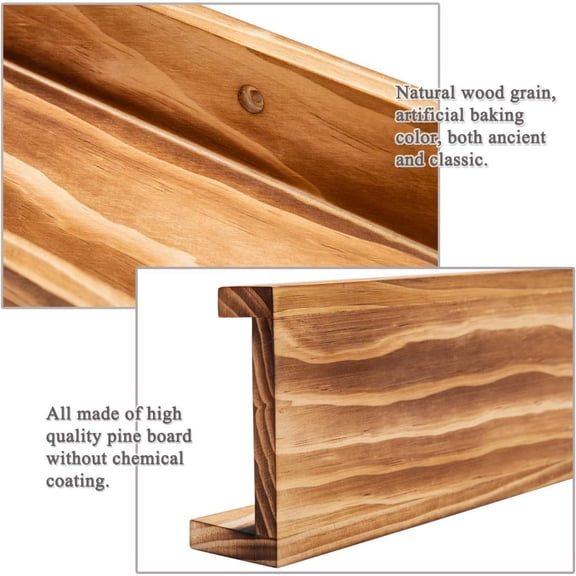 48 Inches Long Wood Photo Picture Ledge Shelf with Lip Floating Shelves for Nursery Books Set of 2 Rustic Wall Shelf for Kids Bedroom Office Bathroom Living Room Frames