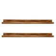 thumbnail image 1 of 48 Inches Long Wood Photo Picture Ledge Shelf With Lip Floating Shelves For Books Set Of 2 Rustic Wall Bedroom Office Bathroom Living Room Frames, 1 of 7