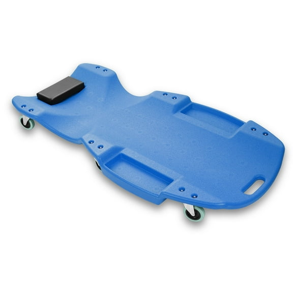 48 Inches Red Heavy-Duty Low-Profile Roller Automotive Creeper with Padded Headrest Blue