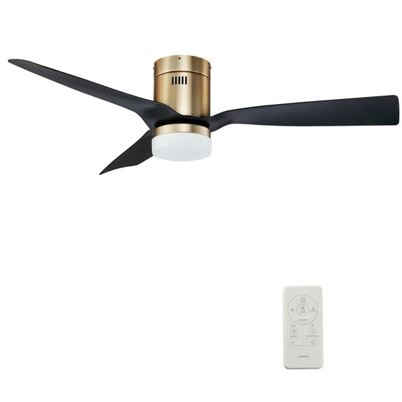 48" Indoor Flush Mount Ceiling Fan with Dimmable LED Light Remote 3 Blade Timer and Schedule by App Control