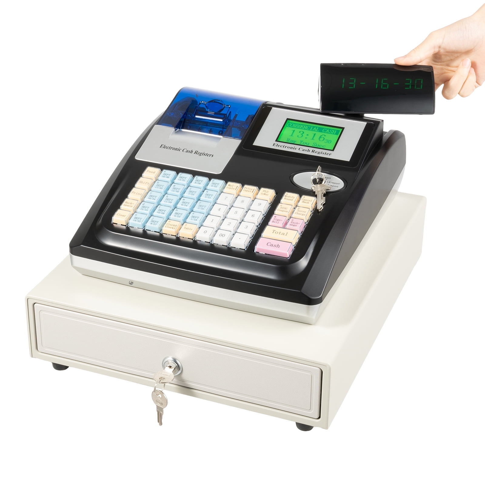 Voeu 48 Key Thermal Receipt Printer Electronic Cash Register, Black
