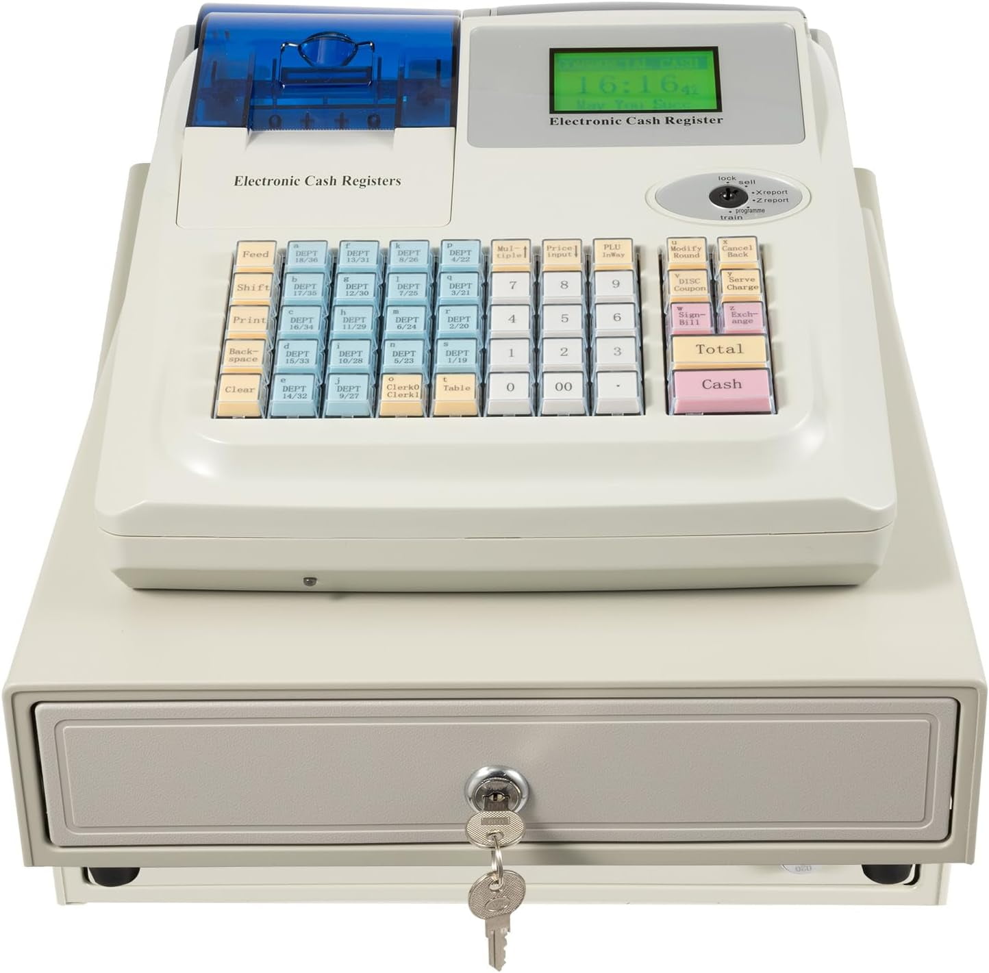 48 Keys Cash Register,Electronic Pos System Cash Register w/Drawer Cash ...