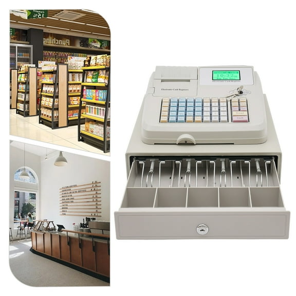48 Keys Electronic Cash Register POS Cash Machine Supermarket LED Display