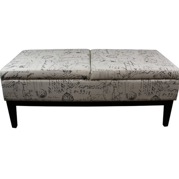 48" L Storage Bench with Old-World Print and Padding / Add Flair to Your Space