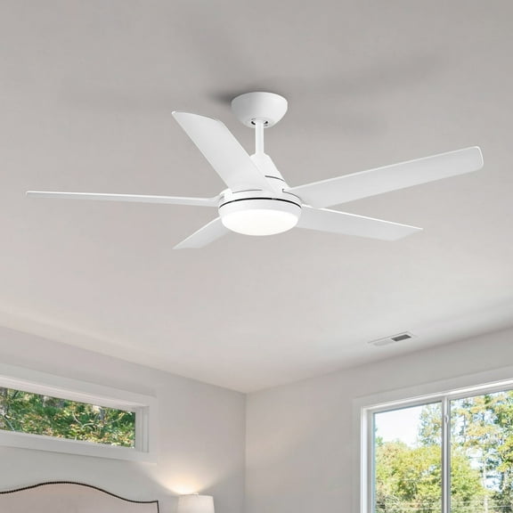 QHTX 48-Inch Leaf Ceiling Fan with White ABS Blade