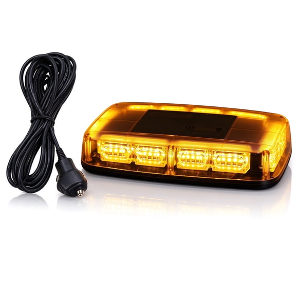 48 LED Magnetic Roof Top Strobe Light Bar, 12-24V, 16 Flash Patterns, for Snow Plow and Trucks - Amber
