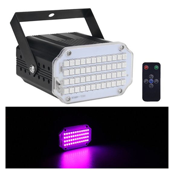 48 LED RGB UV White Strobe Lights Disco DJ Party Holiday Christmas Music Club Sound Activated Flash Stage Lighting Effect ,Easy to Carry