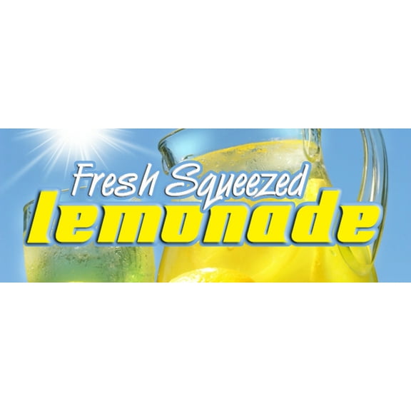 48" LEMONADE DECAL sticker stand fresh squeezed lemon