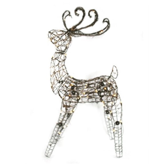 4Brite Star 8" Lighted Brown Grapevine Multi Posing Deer Christmas Yard Art Decoration