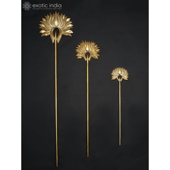 48" Lotus Design Decorative Sticks | Set of 3 | Wall Decor