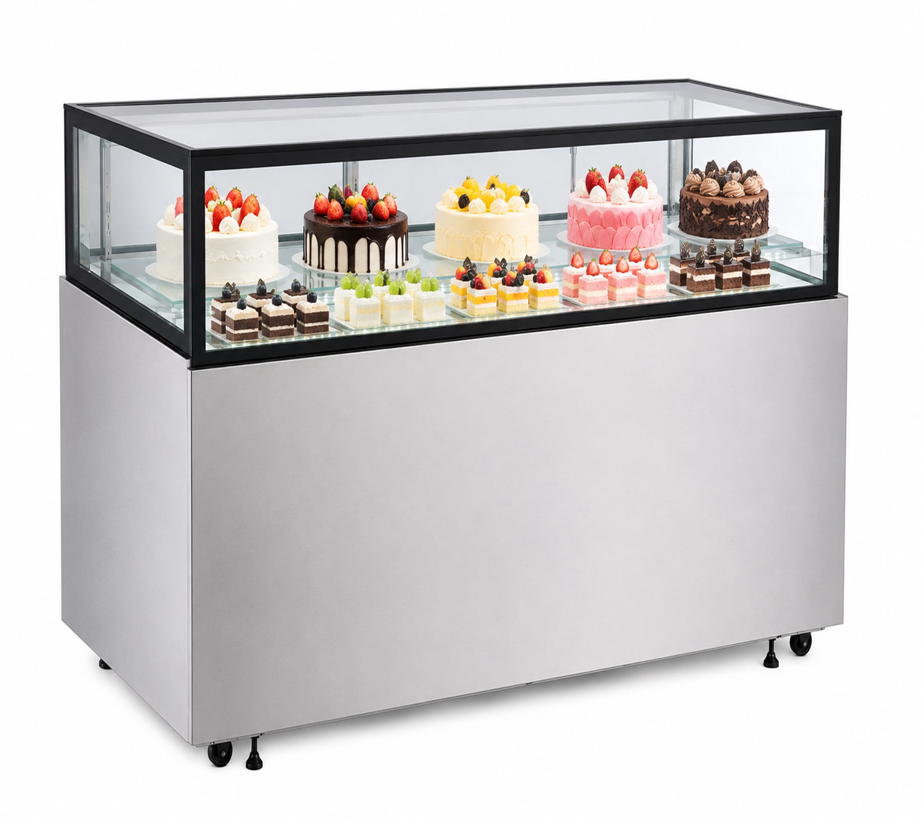 48" Luxury Commercial Refrigerated Bakery Display Case, Cake Showcase Refrigerator with LED Lighting, ETL Certified
