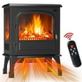 thumbnail image 1 of Simenmax Freestanding Electric Fireplace Heater, 26" Electric Fireplace Infrared Stove Heater, 3D Realistic Flame Effects, Adjustable Brightness and Heating Mode, Overheating Safe Design,1500W, Black, 1 of 8