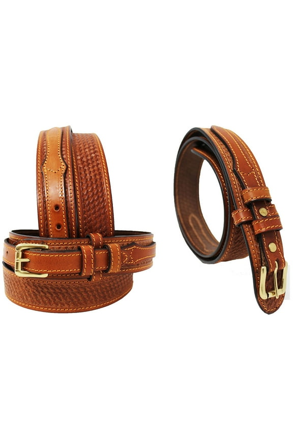 48  Men's 1 1/2" Wide Floral Tooled Leather Casual Jean Ranger Belt 26RAA90ET