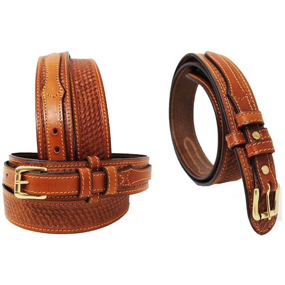 48 Men's 1 1/2" Wide Floral Tooled Leather Casual Jean Ranger Belt 26RAA90ET