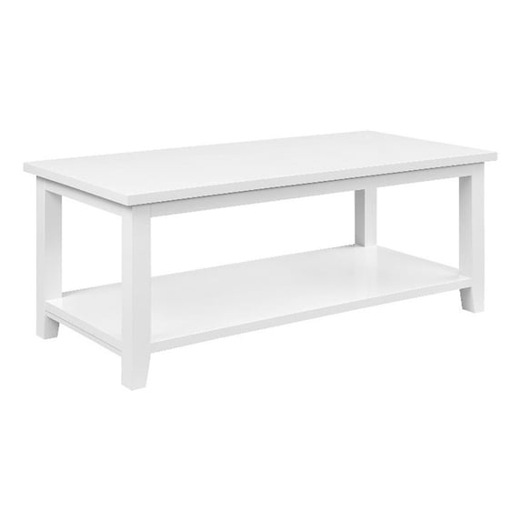 48" Minimalist Wood Coffee Table - Solid White