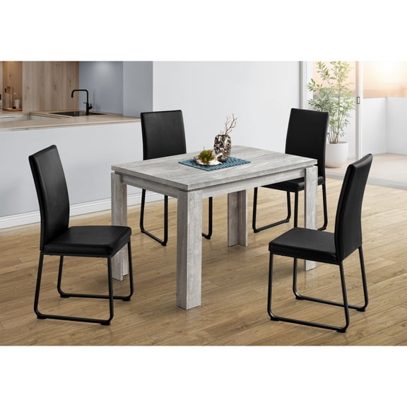 48" Modern Rectangular Dining Table, Grey Laminate Kitchen Table for Small Spaces, Contemporary Dining Room Table Seats 4