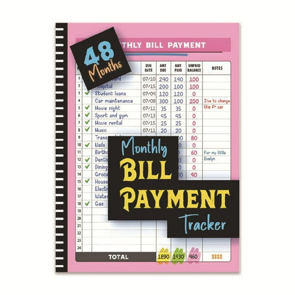 48-Month Bill Payment Tracker: Simplify Your Finances with Monthly Expense Organizer & Budget Planner Notebook,Self-improving Book Gifts,Room Bookshelf Decoration