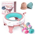 thumbnail image 1 of 48 Needles Knitting Machine with Row Counter and Plain/Tube Weave Conversion Key, Efficiently DIY Scarf Hat SockPink, 1 of 10
