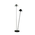thumbnail image 1 of 48" Nickel Two Lights LED Novelty Floor Lamp With Black And Silver Empire Shade, 1 of 6