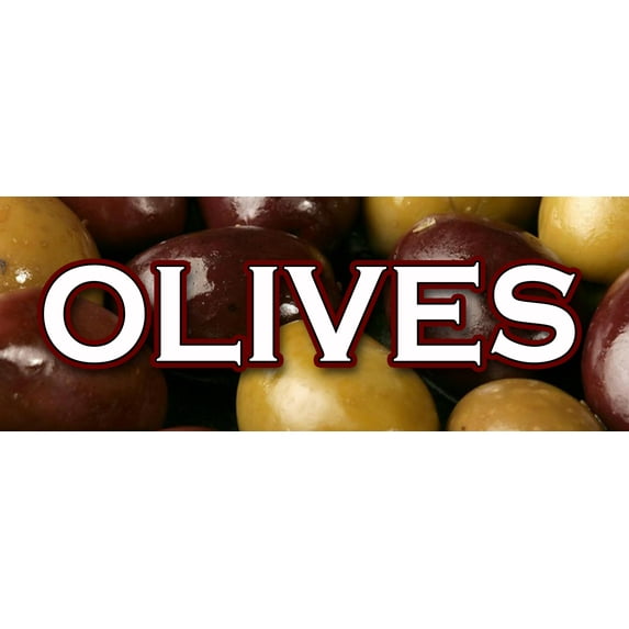 48" OLIVES DECAL sticker greek green black kalamata olive oil manzanilla cured