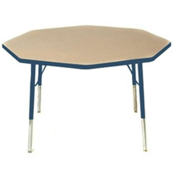 Mahar Manufacturing M48OCNV-SN Octagan Activity Table with Maple Top and Navy Edge, 48 in.
