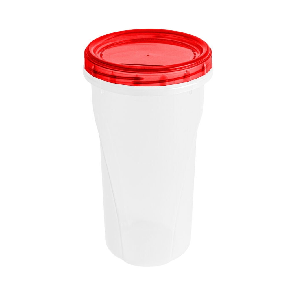 [48 Oz Red 2 Pk] Large Deli Food Storage Screw And Seal Containers