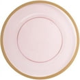 thumbnail image 1 of (48 PACK) EcoQuality 13" inch Round Pink Plastic Charger Plates with Gold Rim - China Like Party Plates, Heavy Duty Large Disposable Dinner Plates, Reusable Salad Plate, Wedding, Catering, Events, 1 of 3
