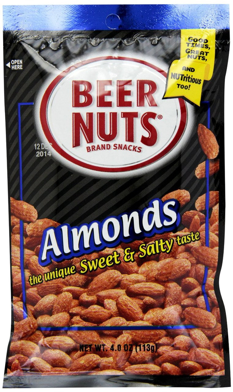48 PACKS : BEER NUTS Almonds, 4-Ounce Packages