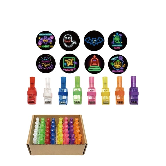 48 PC Halloween Projection Finger Lights Glow In Dark Handheld Toy With Beam Party Trick