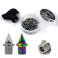thumbnail image 1 of 48 PCS 6.4mm 1/4 inch Hollow-Out Pyramid Track Spikes Steel Alloy Spike Replacements 1.1 grams for Sprint Running, Cross Country, Include Wrench, 1 of 8