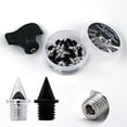 thumbnail image 1 of 48 PCS 6.4mm 1/4 inch Ultra-Light Hollow-Out Steel Pyramid Track Spikes Spike Replacements 0.4 grams for Sprint Running, Cross Country, Include Wrench, 1 of 8