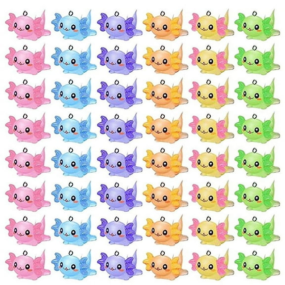48 PCS Animal Charms Axolotl Resin for Jewelry Making Tiny Animals Figures Miniature Ornament