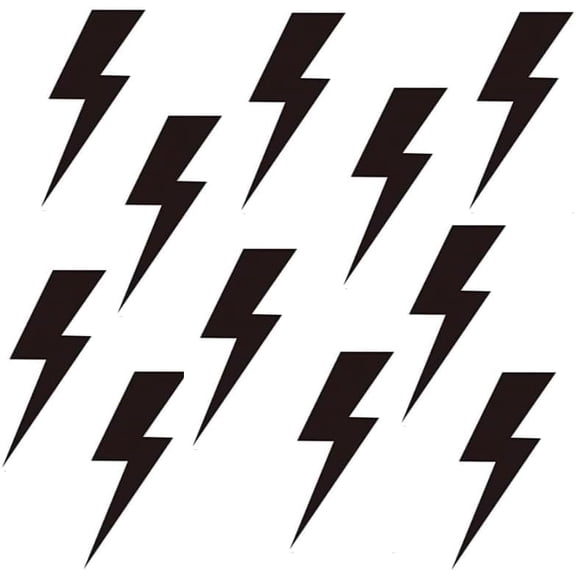 48 PCS Black Lightning Bolt Decals for Wall or Cars, Lightning Bolt Stickers for Wall, Lightning Bolt Wallpaper Decor$$Tools
